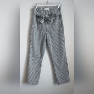 Frame Denim Black and White High Waisted Striped Pants Size 29